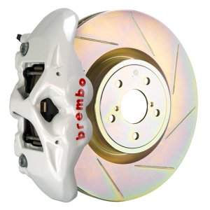 Subaru Impreza Brake Kit - Front - Brembo - GT BBK 4 Piston Cast 326 x30 1pc Rotor Slotted Type1 - White - `02-`07
