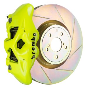 Subaru Impreza Brake Kit - Front - Brembo - GT BBK + 1pc Slotted Rotor - Fluo Yellow - `02-`07
