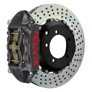 Honda S2000 Brake Kit - Rear - Brembo - 4 Piston Cast 328x28 2pc Rotor Drilled - Black - `06-`09 Honda S2000 Brake Kit - Rear - Brembo - 4 Piston Cast 328x28 2pc Rotor Drilled - Black - `06-`09