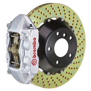 Land Rover LR3 Big Brake Kit - Rear - Brembo - GT BBK, 4-Piston Cast Calipers, 380x28mm 2-Piece Drilled Rotors - Silver - `05-`08