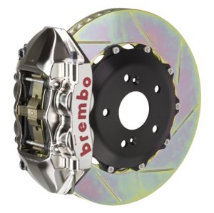 Audi TTS Brake Kit - Rear - Brembo - GTR BBK 4Piston Billet 328x28 2pc Rotor Slotted Type1 - Nickel - `09-`15