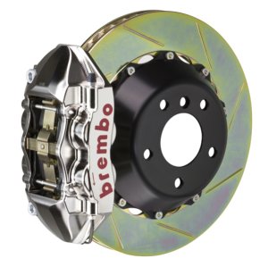 Lexus LS500 Brake Kit - Rear - Brembo - GTR BBK 4 Piston Billet 380x28 2pc Slotted Type1 - Nickel - `18-`27