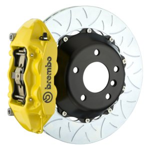 Ferrari 550 Brake Kit - Rear - Brembo - GT BBK 4 Piston Cast 380x28 2pc Rotor Slotted Type-3 - Yellow - `96-`05
