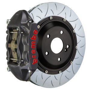 Ford Mustang Brake Kit - Rear - Brembo - GTS BBK 4 Piston Cast 380x28 2pc Rotor Slotted Type3 - Black - `15-`23