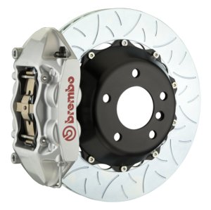 Lexus LC500 Brake Kit - Rear - Brembo - GT BBK 4 Piston Cast 380x28 2pc Rotor Slotted Type-3 - Silver - `17-`27
