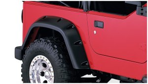 Jeep TJ Fender Flares - Rear - Bushwacker - Pocket Style - Black - `97-`06