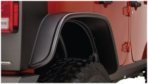 Jeep Wrangler Fender Flares - Rear - Bushwacker - Flat Style - Black - `07-`18