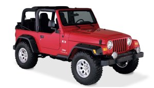 Jeep TJ Fender Flares - Front + Rear - Bushwacker - Max Pocket Style - Black - `97-`06