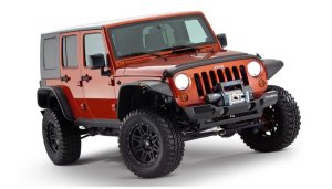 Jeep Wrangler Unlimited Fender Flares - Front + Rear - Bushwacker - Flat Style - Black - `07-`18