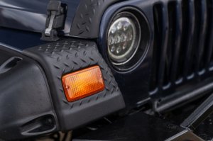 Jeep Wrangler Trail Armor Front Corners - Bushwacker - Trail Armor Corner Guard - Black - `97-`06