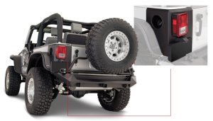 Jeep Wrangler Trail Armor Rear Corner - Bushwacker - OE Matte Black - Black - `07-`18