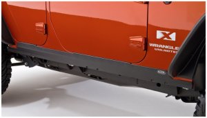Jeep Wrangler Unlimited Trail Armor - Side - Bushwacker - Rocker Panel and Sill Plate Cover - Black - `07-`18