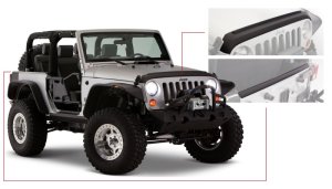 Jeep Wrangler Body Protector Kit - Hood and Tailgate - Bushwacker - Trail Armor - Black - `07-`18