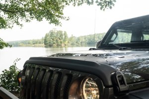 Jeep Wrangler Rubicon Hood Stone Guard - Front - Bushwacker - TrailArmor™ - Black - `18-`19