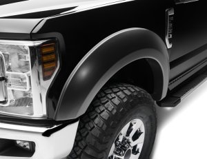 Ford F-250 Super Duty Fender Flares - Front - Bushwacker - Extend-A-Fender - Black - `17-`18