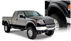 Ford F-150 Fender Flares - Front + Rear - Bushwacker - Pocket Style - Black - `04-`08