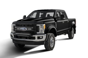 Ford F-250 Super Duty Fender Flares - Bushwacker - Pocket Style - Agate Black Metallic - `17-`20