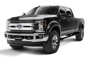 Ford F-250 Super Duty Fender Flares - Front + Rear - Bushwacker - Extend-A-Fender - Black - `17-`18