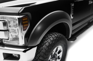 Ford F-250 Super Duty Fender Flares - Front + Rear - Bushwacker - Extend-A-Fender - Black - `17-`18