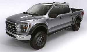 Ford F-250 Fender Flares - Front + Rear - Bushwacker - Forge Style, Pocket/Rivet Style, Textured Finish - Black - `08-`10