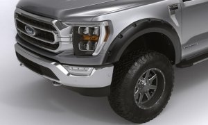 Ford F-350 Fender Flares - Front + Rear - Bushwacker - Forge Style, Pocket/Rivet Style, Textured Finish - Black - `08-`10