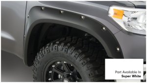 Toyota Tundra Fender Flares - Front + Rear - Bushwacker - Pocket Style - Super White - `16-`18