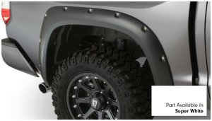 Toyota Tundra Fender Flares - Front + Rear - Bushwacker - Pocket Style - Super White - `16-`18