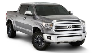 Toyota Tundra Fender Flares - Front + Rear - Bushwacker - Pocket Style - Silver Sky Metallic - `16-`18 Toyota Tundra Fender Flares - Front + Rear - Bushwacker - Pocket Style - Silver Sky Metallic - `16-`18