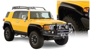 Toyota FJ Cruiser Fender Flares - Front + Rear - Bushwacker - Extend-A-Fender Style - Black - `07-`14