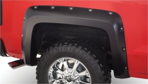 Chevrolet Silverado 1500 Fleetside Fender Flares - Front + Rear - Bushwacker - Pocket Style - Black - `07-`13