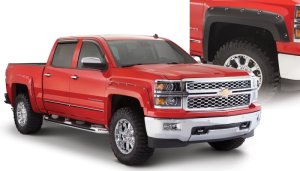 Chevrolet Silverado 1500 Fleetside Fender Flares - Front + Rear - Bushwacker - Pocket Style - Black - `07-`13