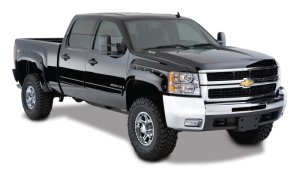 Chevrolet Silverado 1500 Fleetside Fender Flares - Front + Rear - Bushwacker - Pocket Style - Black - `07-`13