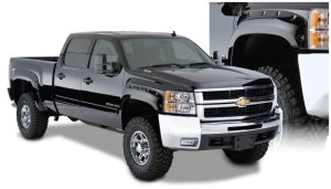 Chevrolet Silverado 1500 Fleetside Fender Flares - Front + Rear - Bushwacker - Pocket Style - Black - `07-`13