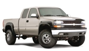 Chevrolet Silverado 1500 Classic Fleetside Fender Flares - Front + Rear - Bushwacker - Extend-A-Fender Style, Smooth Finish - Black - 2007