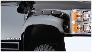 GMC Sierra 2500 HD Fender Flares - Front + Rear - Bushwacker - Cutout Style - Black - `07-`14