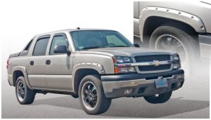 Chevrolet Avalanche 1500 Fender Flares - Front + Rear - Bushwacker - Pocket Style - Matte Black - `03-`06