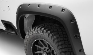 Chevrolet Silverado 2500 Fender Flares - Bushwacker - Forge Style / Pocket/Rivet Style / Textured Finish - Black - `19-`21