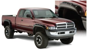 Dodge Ram 1500 Fleetside Fender Flares - Front + Rear - Bushwacker - Pocket Style - Black - `94-`01