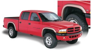 Dodge Dakota Fender Flares - Front + Rear - Bushwacker - Extend-A-Fender Style - Black - `97-`04