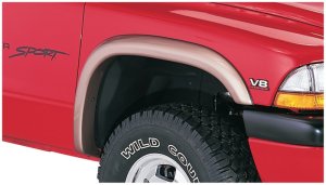 Dodge Dakota Fender Flares - Front + Rear - Bushwacker - Extend-A-Fender Style - Black - `97-`04