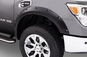 Nissan Titan XD Fender Flares - Front - Bushwacker - Pocket Style - Matte Black - `16-`18