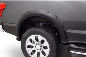 Nissan Titan XD Fender Flares - Front + Rear - Bushwacker - Pocket Style - Black - `16-`18