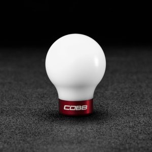 Mitsubishi EVO X Shift Knob - COBB - White with Red Base - `08-`15 Mitsubishi EVO X Shift Knob - COBB - White with Red Base - `08-`15