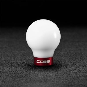 Mitsubishi EVO X Shift Knob - COBB - White with Red Base - `08-`15 Mitsubishi EVO X Shift Knob - COBB - White with Red Base - `08-`15