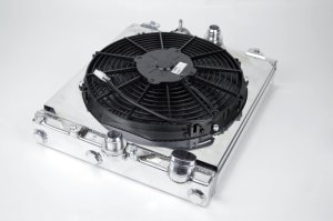 Mitsubishi Evolution Radiator - CSF - Aluminum with B-Tube Technology, Universal Half Radiator, SPAL Fan & Shroud - `01-`07