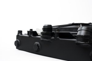 Mitsubishi Evolution Radiator - CSF - Universal Half Radiator w/ SPAL Fan & Shroud, 2-Row Core with B-Tube Technology - Black - `01-`05