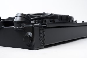 Mitsubishi Evolution Radiator - CSF - Universal Half Radiator w/ SPAL Fan & Shroud, 2-Row Core with B-Tube Technology - Black - `01-`05