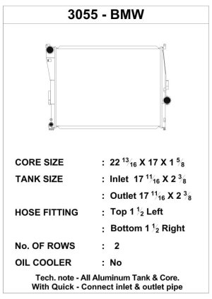BMW Z4 Radiator - CSF - High-Performance All-Aluminum with B-Tube Technology - Smooth Satin Finish - `03-`05