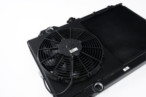 Mitsubishi Evolution Radiator - CSF - Full-Slim Radiator w/12in Fan & Shroud, B-Tube Technology - Black - `96-`07