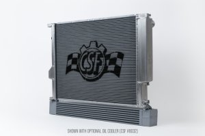 BMW 3 Series Radiator - CSF - All-Aluminum, 2-Row 42mm Core (B-Tube), includes oil cooler and 16-inch SPAL fan brackets - Satin - `99-`06 BMW 3 Series Radiator - CSF - All-Aluminum, 2-Row 42mm Core (B-Tube), includes oil cooler and 16-inch SPAL fan brackets - Satin - `99-`06